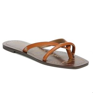 Sam Edelman Ginger Brown Leather Abbey Flip Flop Sandal